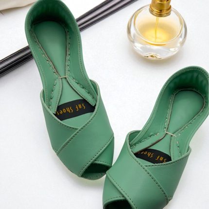 The Sea Green Peep Toes Khussa For Her-2479