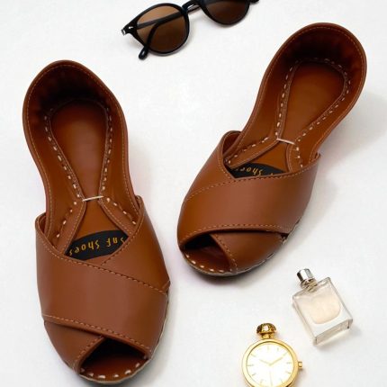 The Brown Peep Toes Khussa For Her-2479