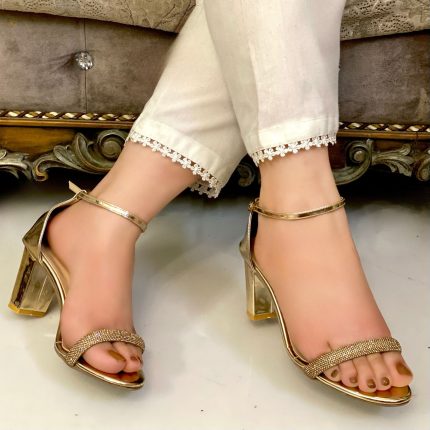 Gold block heels by SNF