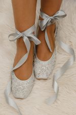 embellished khussa in silver