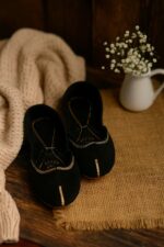 Black Velvet Khussa For Her-2492