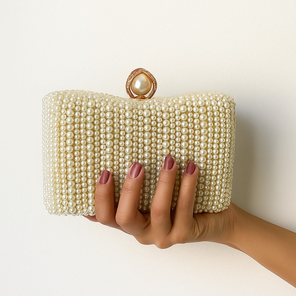 White Pearls Clutch For Her White Pearls Clutch For Her