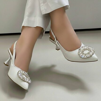 Ivory Slingback Heels For Her