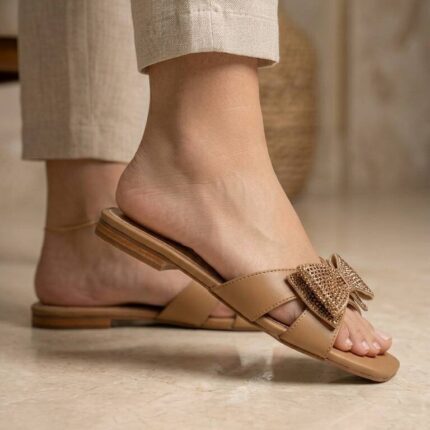 Golden Flats with Golden Bow For Her