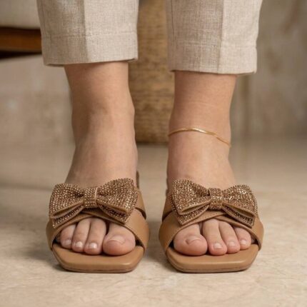 Golden Flats with Golden Bow For Her