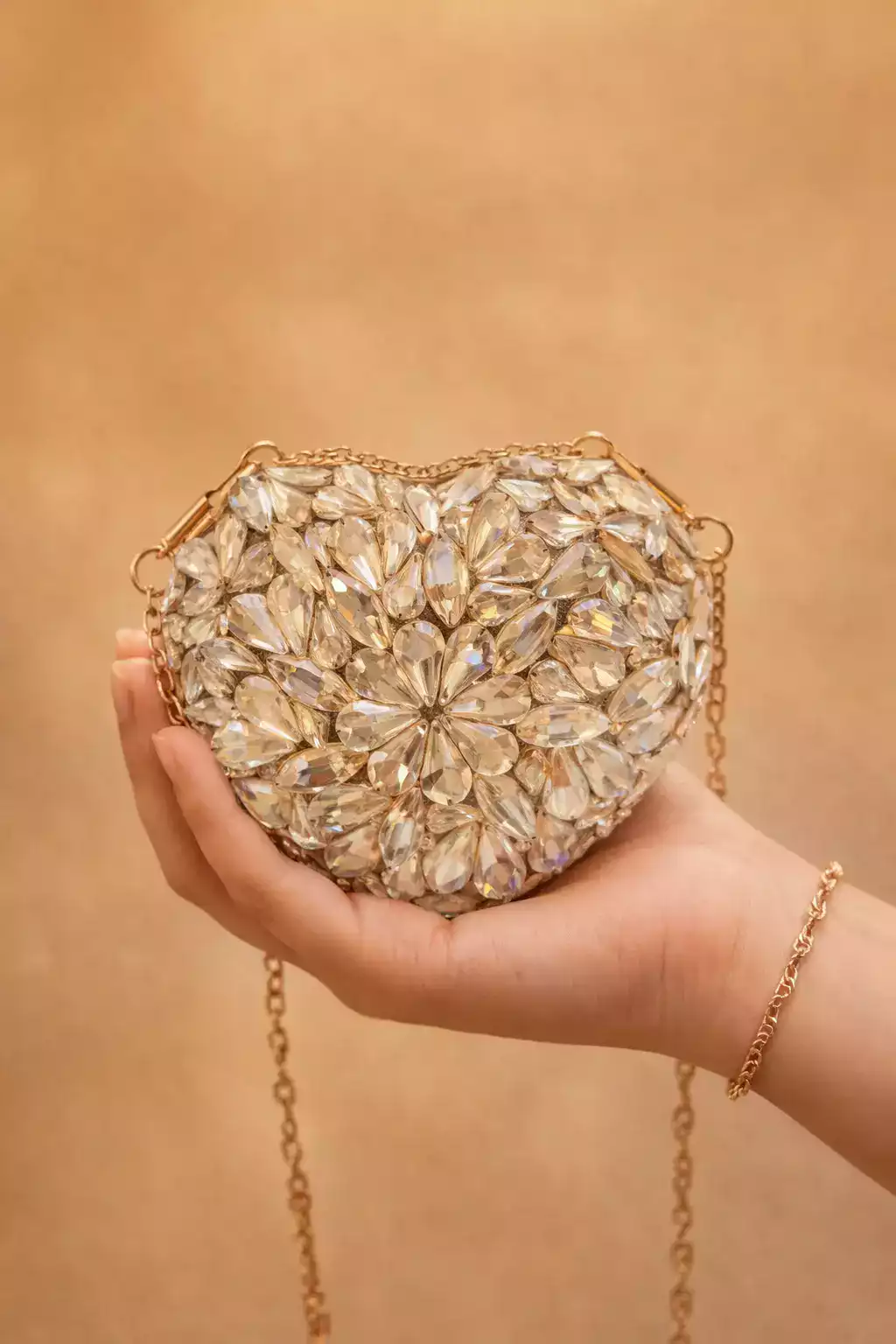 Everglow Heart Mini Clutch In Golden Everglow Heart Mini Clutch In Golden