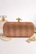The Gilded Stripe Peach Clutch For Her