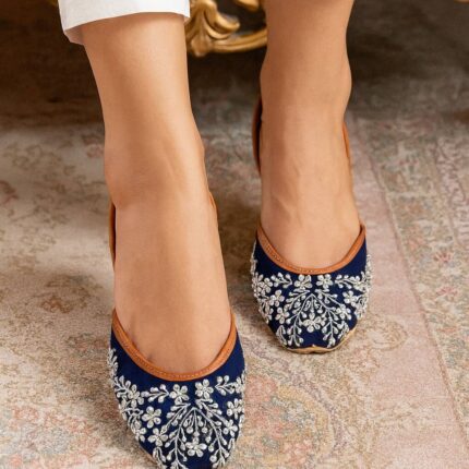 Starlight Blue Embellished Khussa
