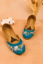 Blue Embroidered Khussa For Her-2509