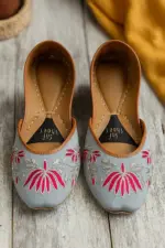 Silver Lotus Khussa For Her