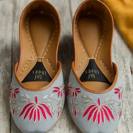 Silver Lotus Khussa For Her