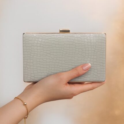 The Crocodile Grey Clutch For Her