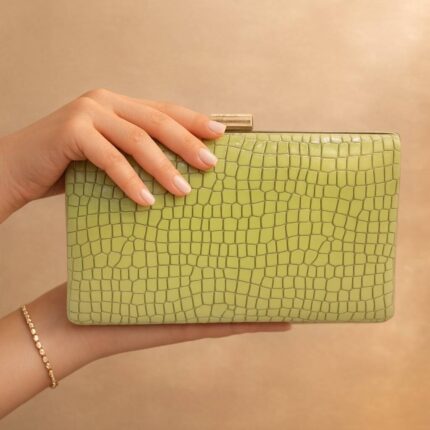 The Crocodile Green Clutch For Her
