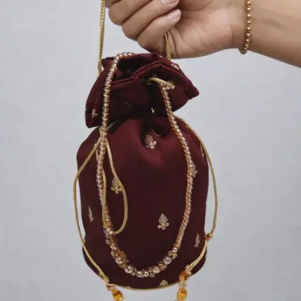 Maroon Potli Bag For Her