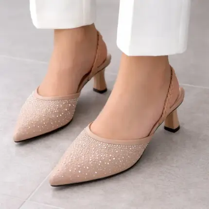 Golden Net Multi Pumps Heels For Her-7288