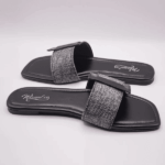 Gleam Step Black Flats For Her