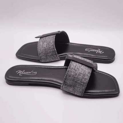 Gleam Step Black Flats For Her
