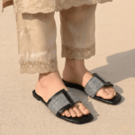 Gleam Step Black Flats For Her