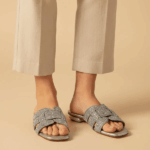 Noir Silver Flats For He