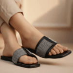 Gleam Step Black Flats For Her