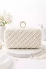White Pearls Clutch For Her