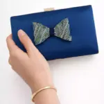 Teal Blue Bow Clutch For Her