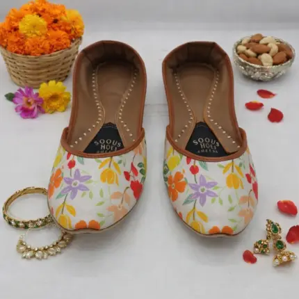 Flower Printed Khussa For Her