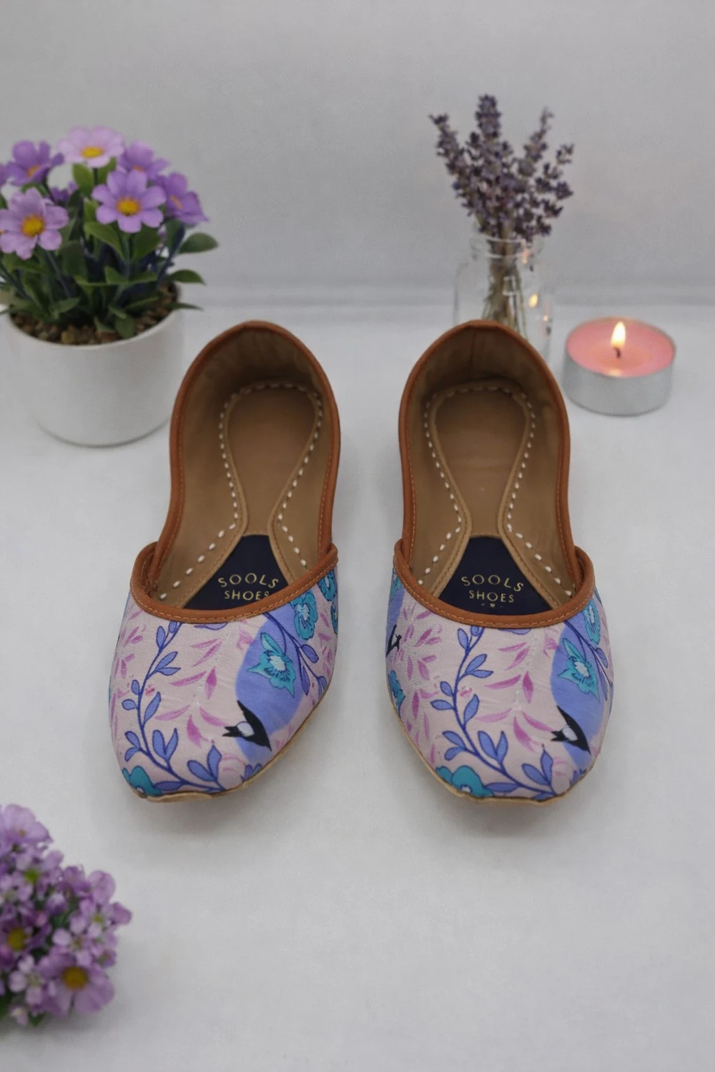 Lavender Bloom Printed Khussa For Her