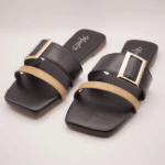 Contrast Curve Black Flats For Her