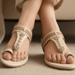 Bronze Beats Beige Flats For Her