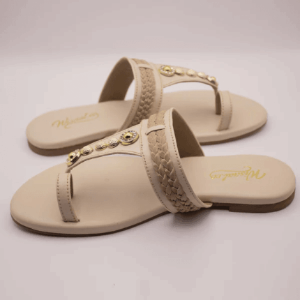 Bronze Beats Beige Flats For Her