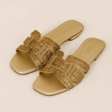 Noir Golden Flats For Her