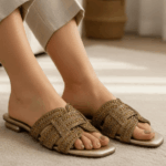 Noir Golden Flats For Her