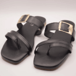Frost Gleam Black Flats For Her