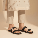 Frost Gleam Black Flats For Her