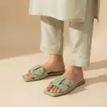 Denim Cloud Olive Green Flats For Her