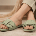 Denim Cloud Olive Green Flats For Her