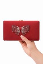 Maroon Bow Clutch For Her-CL-156