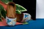 Denim Floral Bird Embroidery Khussa 2176 - Image 3