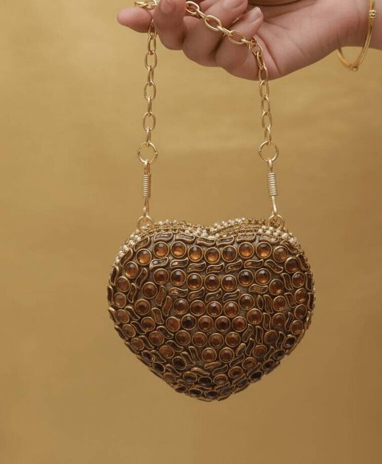 Everglow Heart Mini Clutch In Bronze Everglow Heart Mini Clutch In Bronze