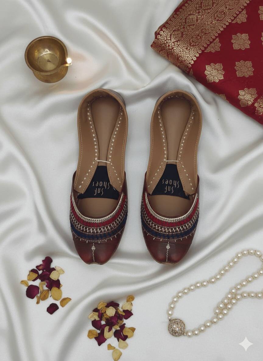 Maroon Khussa With Thread Work For Her Maroon Khussa With Thread Work For Her