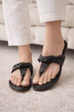 Berry Edge Black Flats For Her
