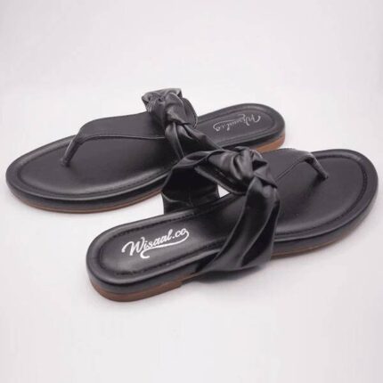 Berry Edge Black Flats For Her