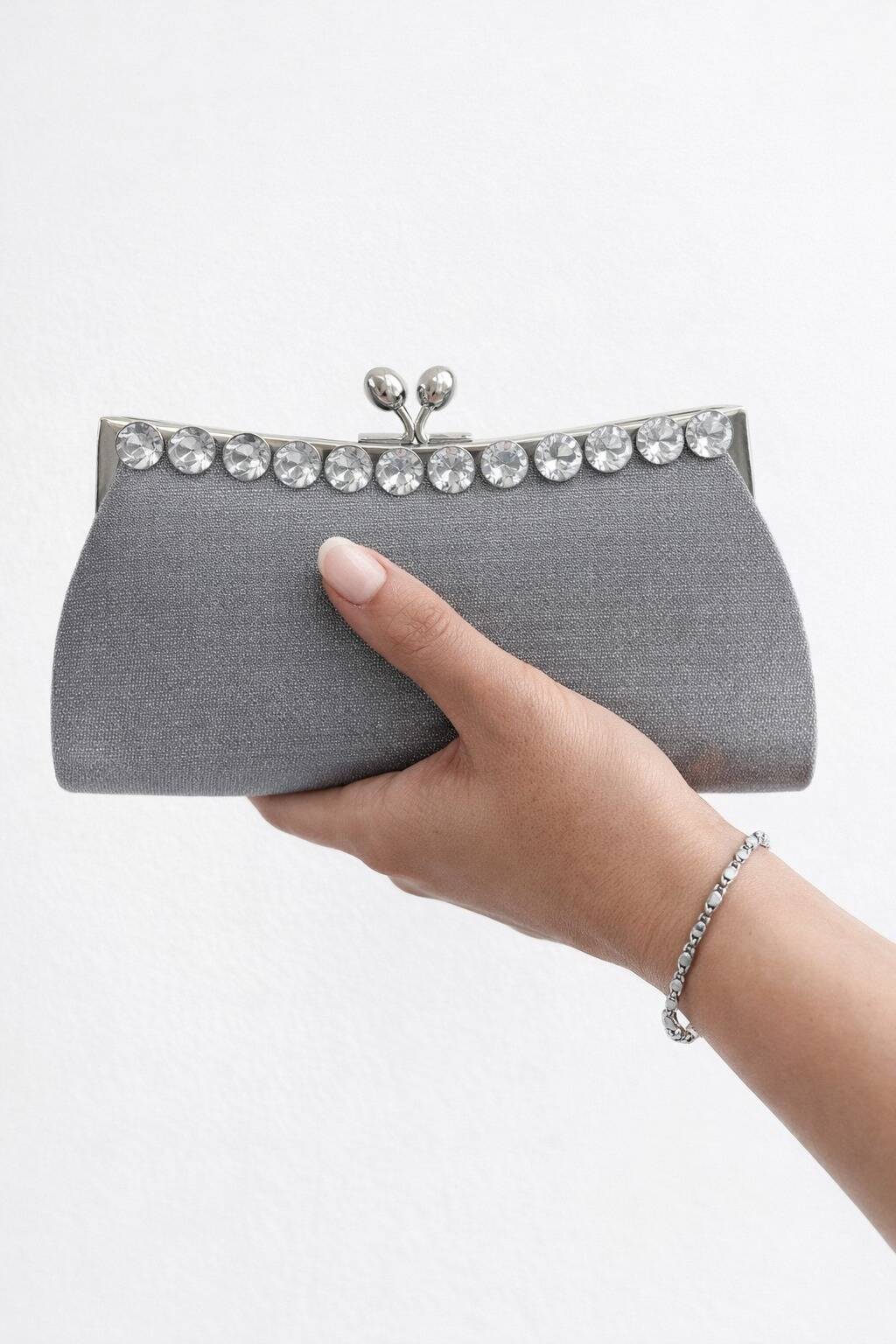 Silver Clutch For Her-CL-172 Silver Clutch For Her-CL-172
