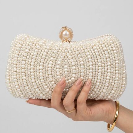 White Pearls Clutch For Her-CL-192