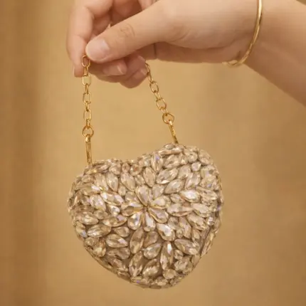 Everglow Heart Mini Clutch Golden