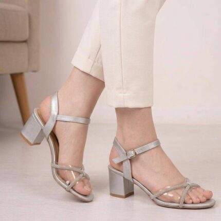 silver heels for her