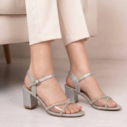 silver heels for her