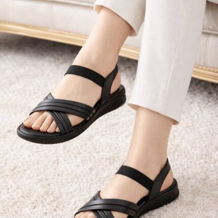 Black Softy Sandals For Her