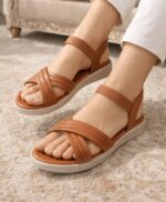 mustard sandal flats for her